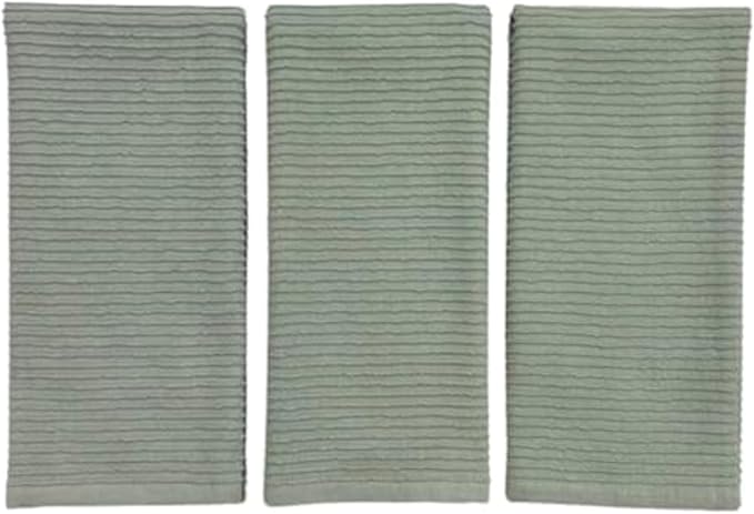 Serafina Home Sage Green Kitchen Dish Towels 100% Cotton Cloth Soft Cleaning
