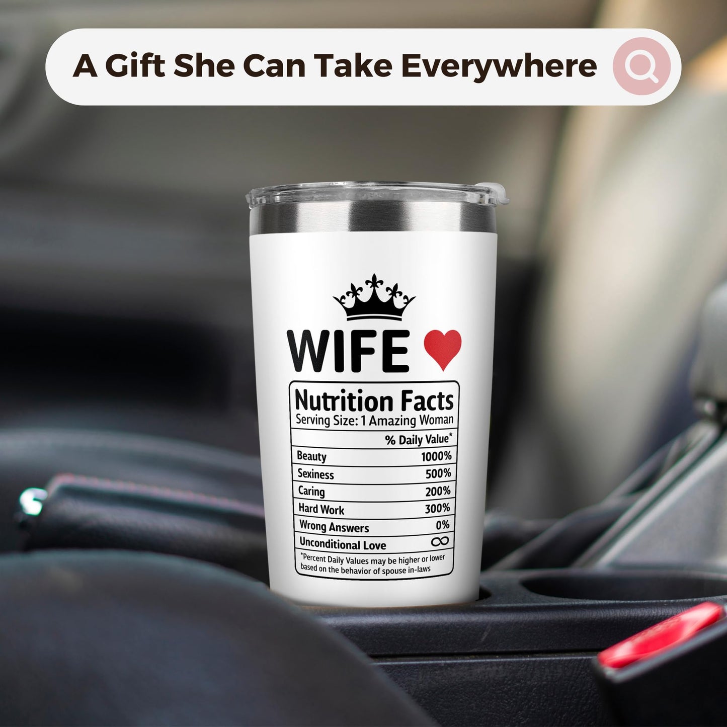 KatAndNat Valentines Day Gifts for Her - Valentines Day Gifts for Wife from Husband - Wedding Anniversary for Women, Birthday, Mothers Day, Christmas Romantic Gift for Wife - 20 Oz White Tumbler