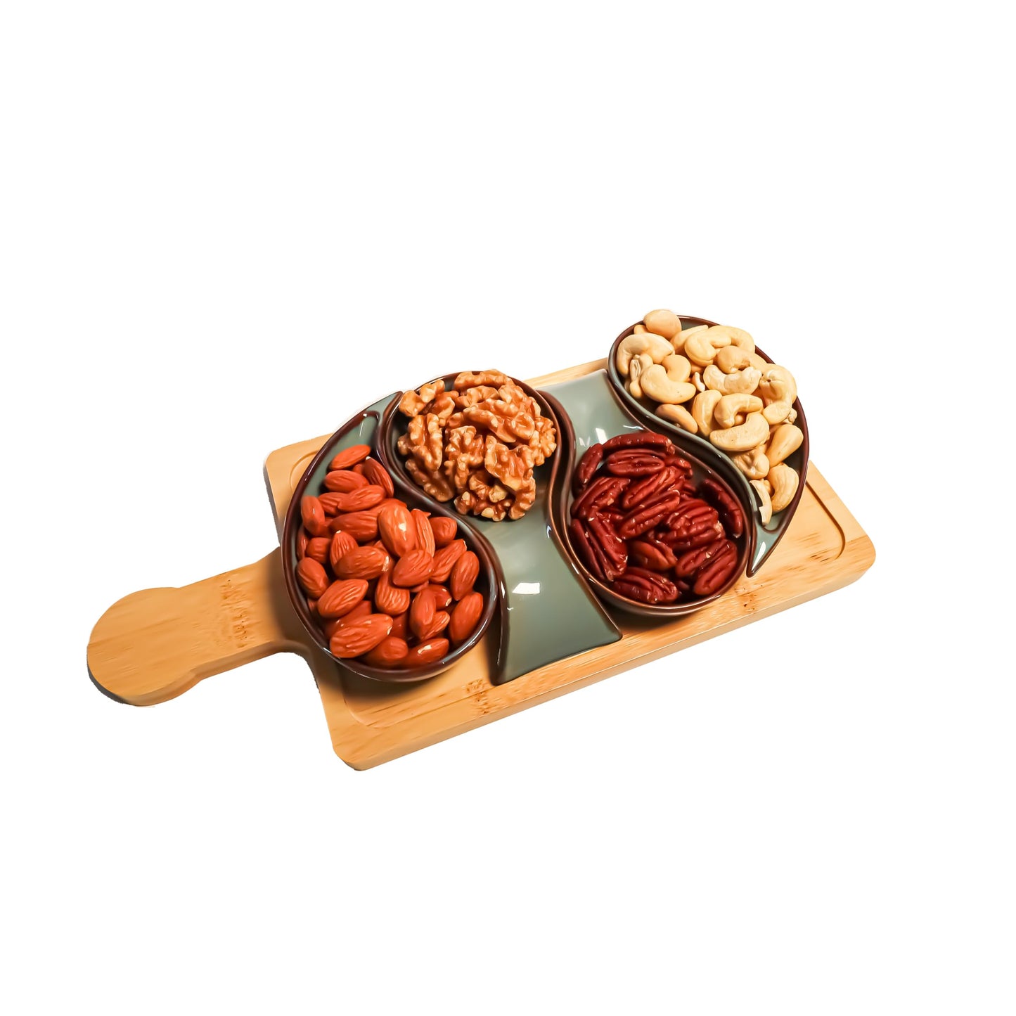 Cookspire 5-pc Porcelain Mini dip bowls for parties, Condiment serving tray, Mini Serving dishes for Olives, Nuts, Toppings; Ideal gift set for any occasion