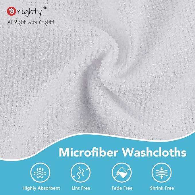 Orighty Wash Cloths Bulk Towels Set 200 Pack, Highly Absorbent and Soft Feel