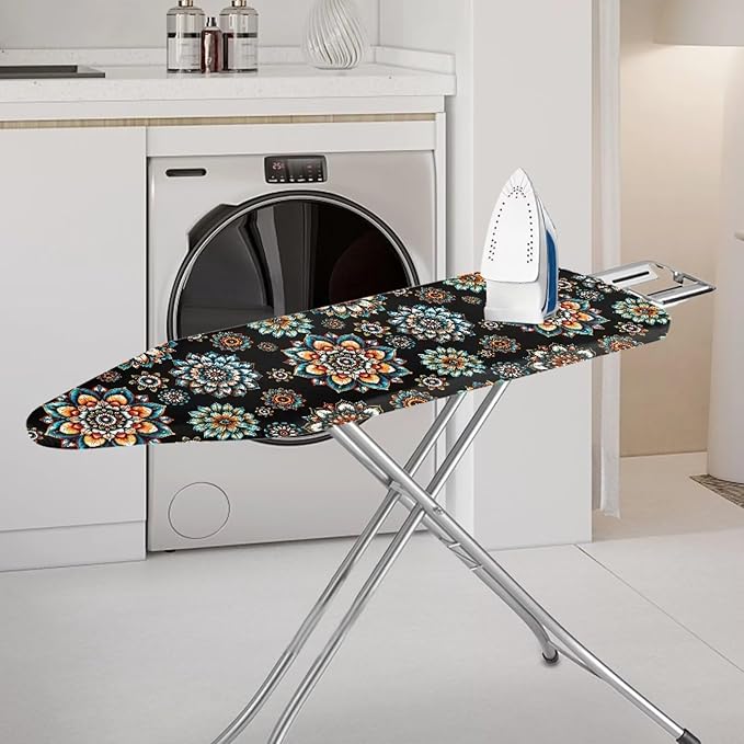 Boho Floral Ironing Board Cover and Pad 15x54 Inch, Vintage Ironing Board Cover
