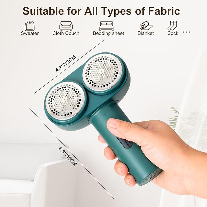Fabric Shaver, Handzee Electric Lint Shaver, Dual Motor Sweater Shaver
