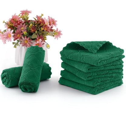 Homaxy 12 Pack Kitchen Dish Cloths (10 x 10 Inches, Grey), Super Soft and Absorbent Coral Velvet Dish Towels, Nonstick Oil Fast Drying Microfiber Cleaning Cloth, No Lint Household Dishcloths