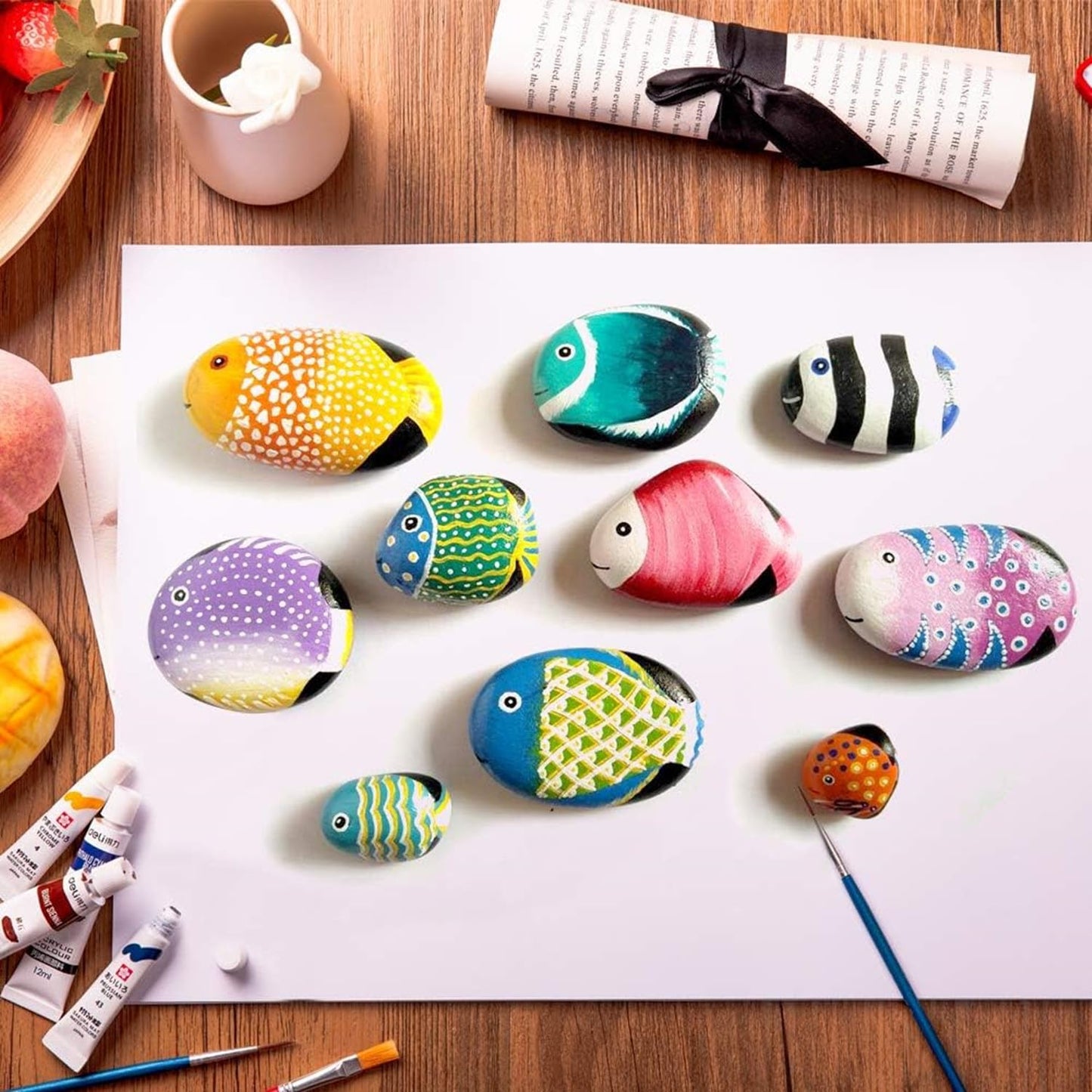 Lifetop 50PCS Painting Rocks, DIY Rocks Flat & Smooth Kindness Rocks for Arts, Crafts, Decoration, Small Rocks for Painting, Diameter Around 1.5-2.0 inch ，Hand Picked for Painting Rocks…