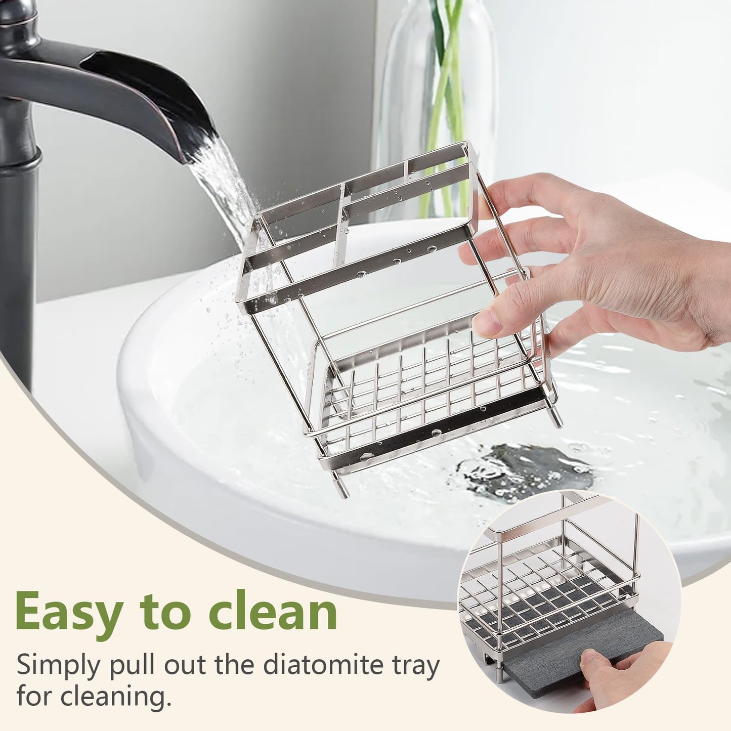 Stainless Steel Toothbrush Holders for Bathrooms, 5 Slots Kids Electric Tooth Brush and Toothpaste Organizer for Countertop, Shower, Vanity, Sliver