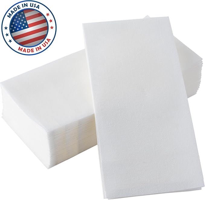 200 BloominGoods Disposable Bathroom Napkins | Single-Use Linen-Feel Guest