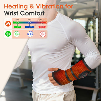 Cordless Wrist Heating Pad for Pain Relief, Rechargeable Wrist Massager for Carpal Tunnel,Heated Wrist Wrap for Arthritis Wrist Pain,Black