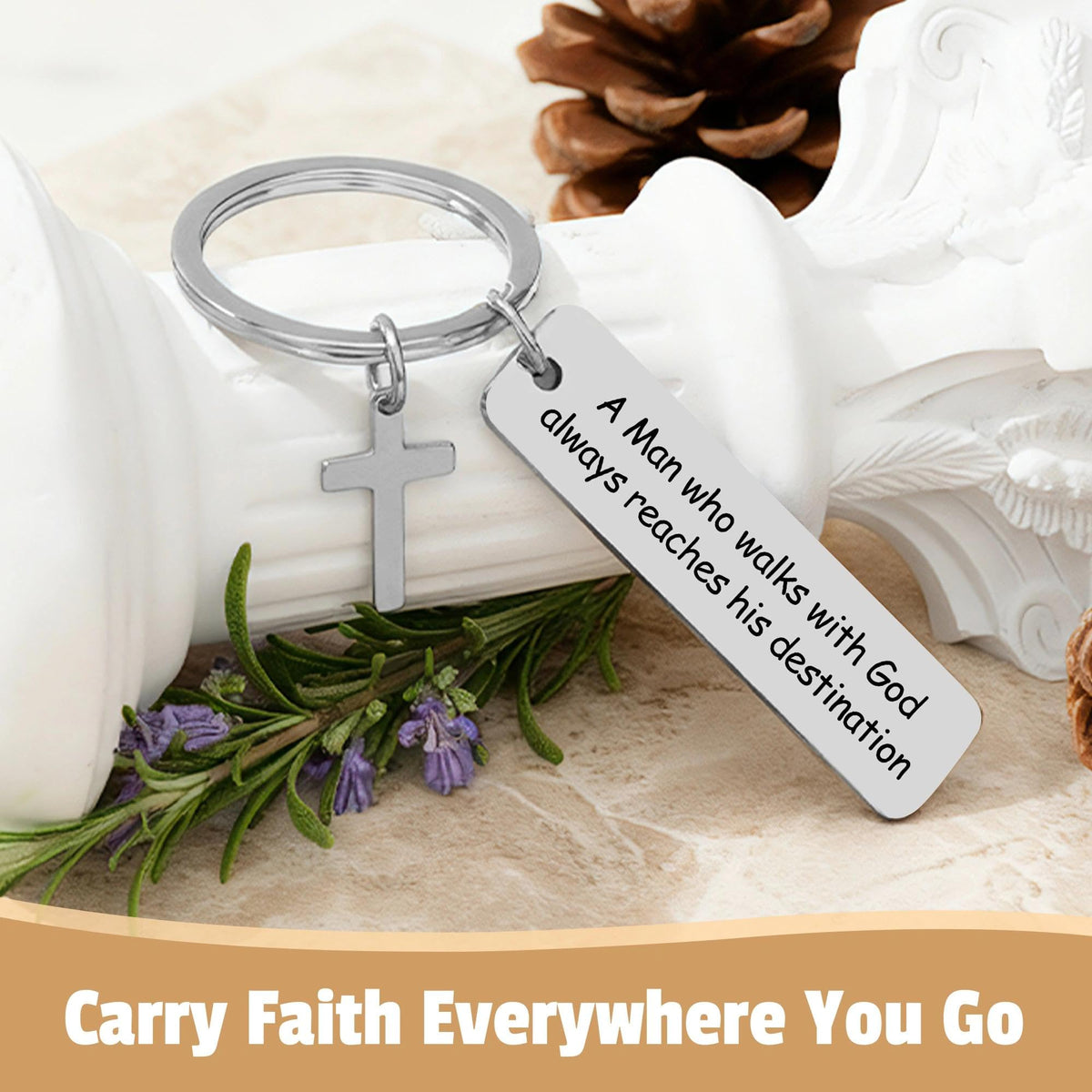 Christian Gifts for Men Faith Based Spiritual Stuff Religious Basket Catholic Present Baptism Gifts Pastor Appreciation Gift Set Christian Accessories for Men with Bible Verse Keychain Mug Socks
