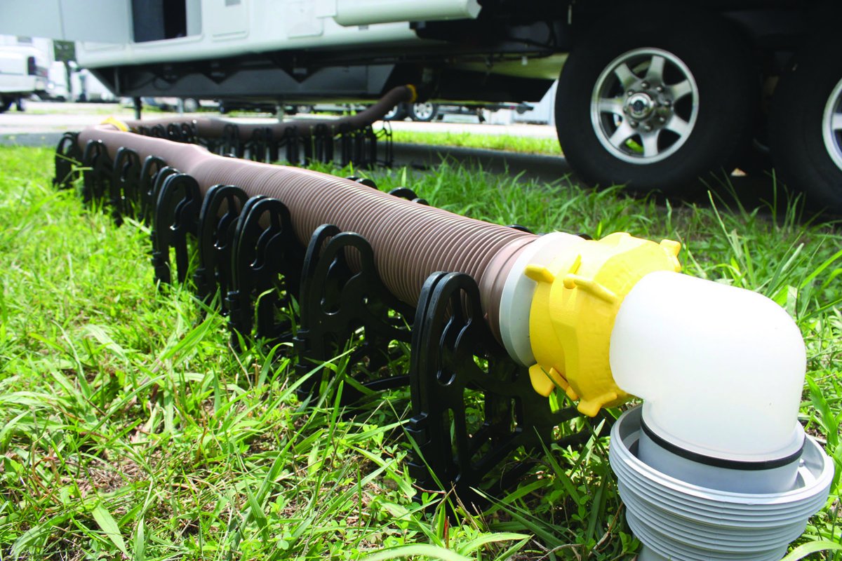 Camco Revolution Sewer Hose Kit with 360 Degree Swivel Fittings and 4-in-1 Elbow Adapter, Universal Fit, 20 Feet (39634)