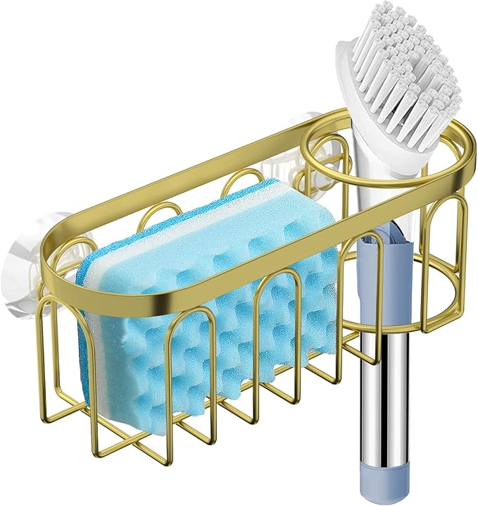Yazoni 2-in-1 Sponge Holder for Kitchen Sink, Sink Caddy Kitchen Sink Organizer
