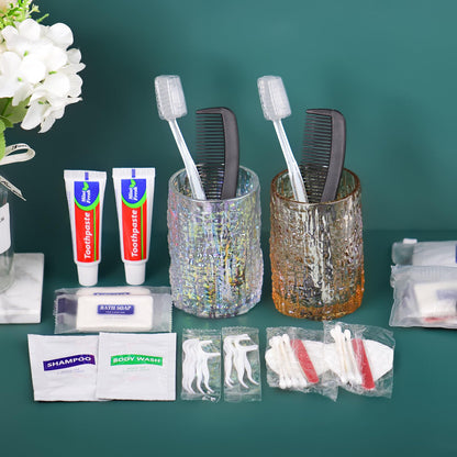 50 Sets Personal Hygiene Kit Bulk, Disposable Toothbrushes with Toothpaste Floss Comb Soap Cover Shampoo Body Wash and Vanity Kit, Toiletry Kits Homeless Supplies Bulk for Women,Men,Travel,Homeless