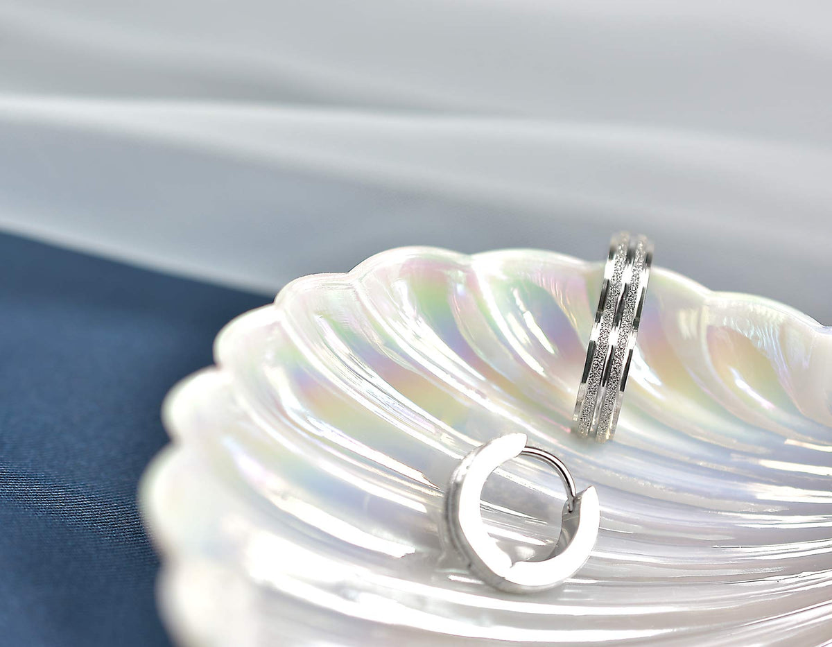 Stainless Steel Hoop Earrings For Men's Women's,Silver/Gold/Black/Blue Hypoallergenic Round Huggie Earrings,Fashion Punk Earrings Piercing Jewelry,Simple Stylish Loop Earring,Gift for Him Her Birthday
