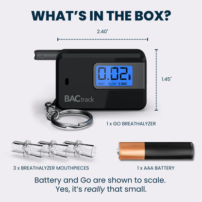 BACtrack Go Keychain Breathalyzer (Black) | Ultra-Portable Pocket Keyring Alcohol Tester for Personal Use