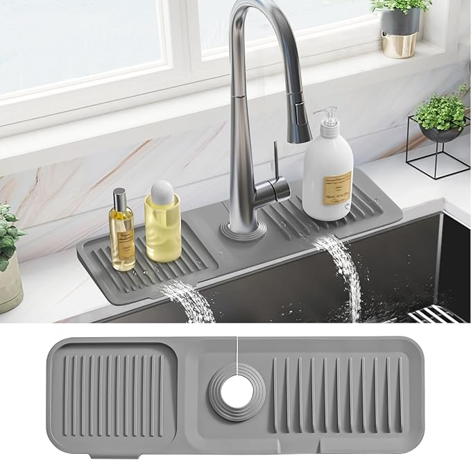 PoYang 17.7 Inch Faucet Mat for Kitchen Sink Splash Guard Behind Faucet