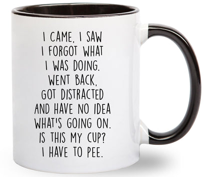 Gelid I Came I Saw I Forgot What I Was Doing Coffee Mug - Funny Senior Citizens Sarcastic Gifts Old People Elderly Mom Dad Grandma Grandpa - Presents Mothers Day Fathers Birthday - 11 oz Novelty Cup