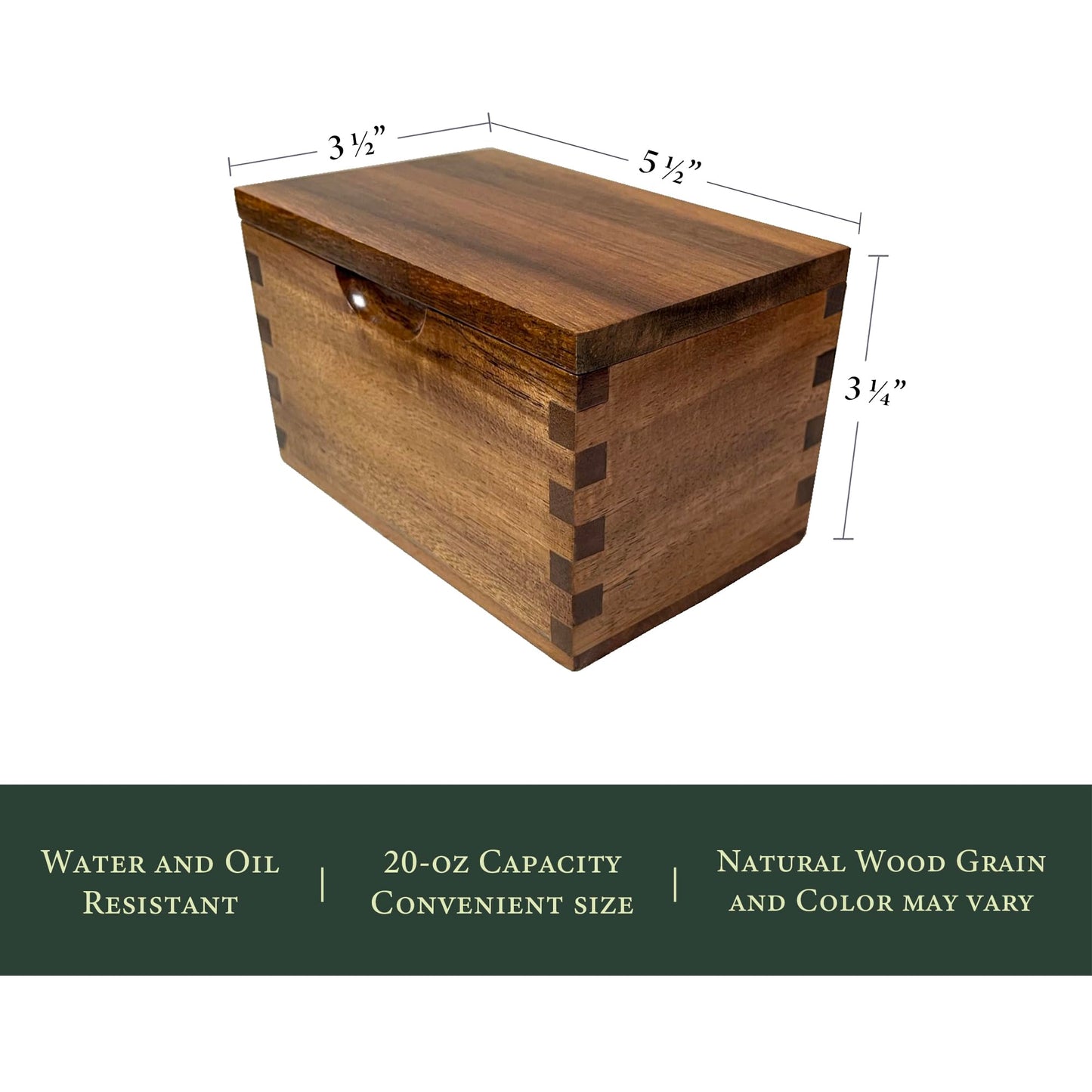 Itomoyo Acacia Wood Salt Cellar Spice Box with Flip Lid Storage Box 5.5 x 3.5 x 3.25, 20 oz Kitchen Container, Salt Keeper for Gourmet Salts, Seasonings, Spices, Grilling & Cooking