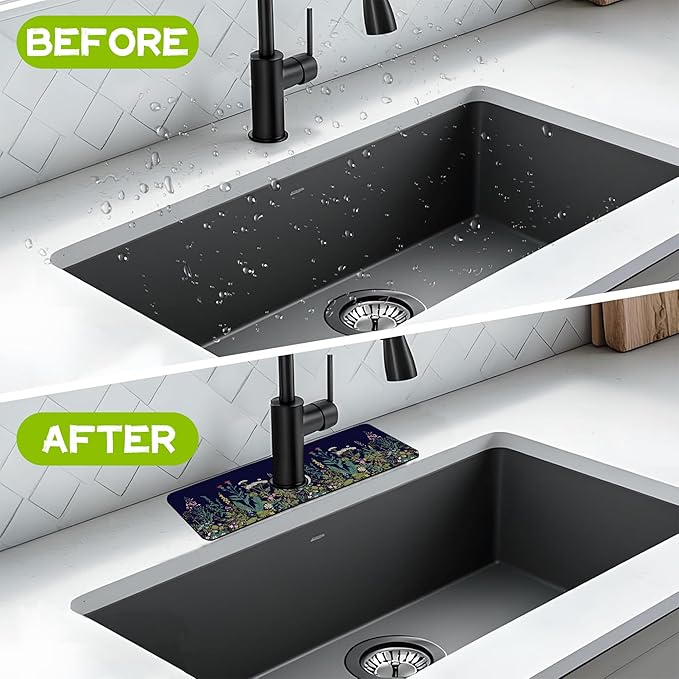 Kitchen Sink Splash Guard Faucet Mat Super Absorbent Fast Drying Mat Guard