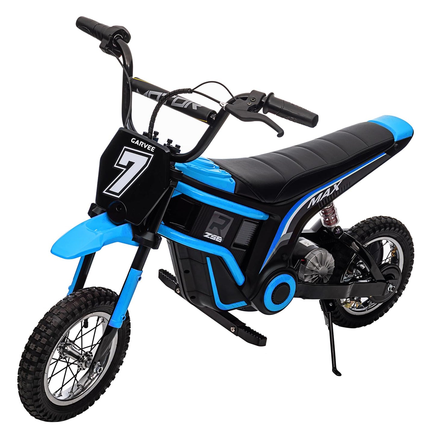 Garvee 24V Electric Dirt Bike for Kids 13+ Years Old, 350W Motor, 14.29 MPH, Dual Suspension, 2-Speed Modes, Max 135 LBS - Realistic Motorcycle Style with LED Lights & Music