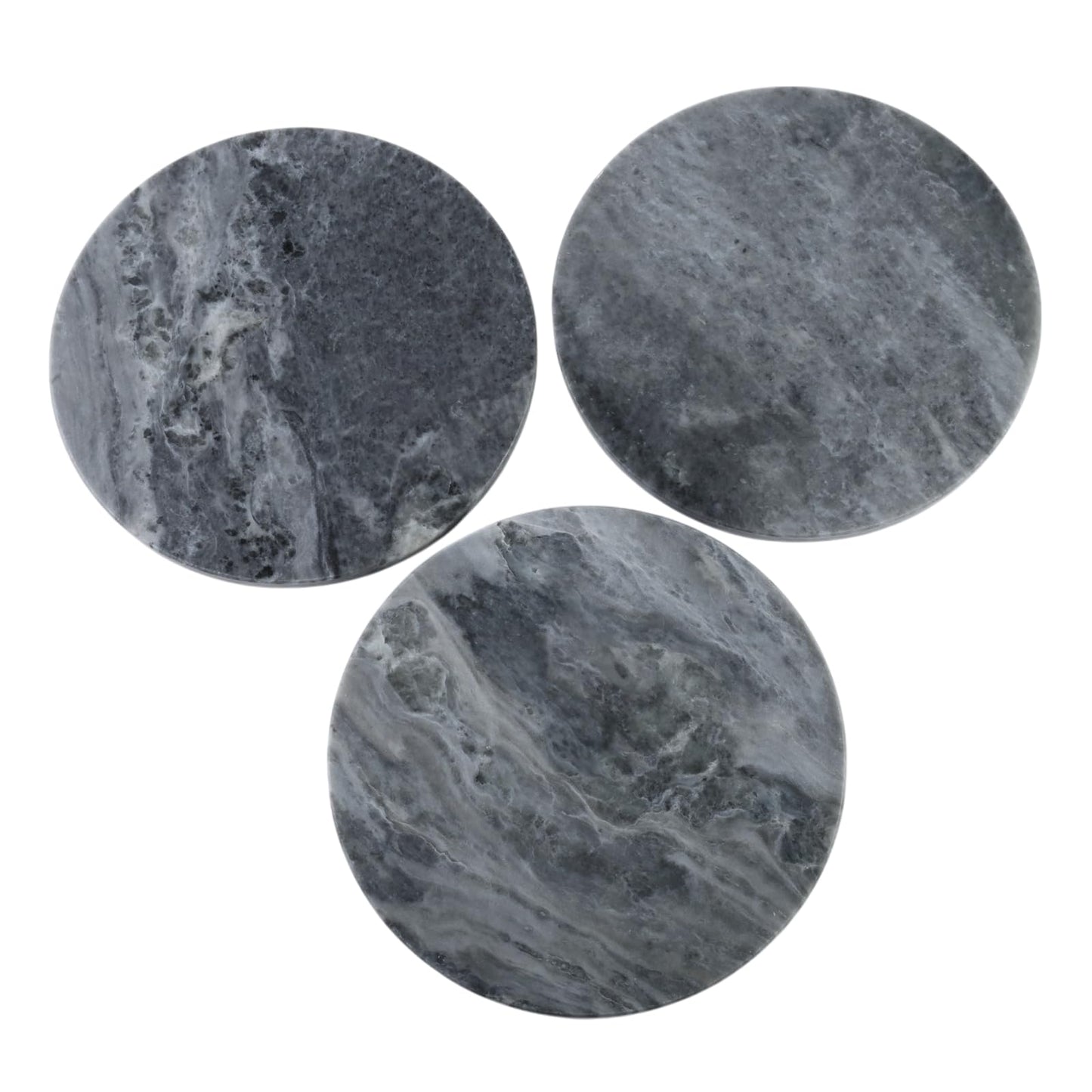 Koville Brazilian Natural Marble Cutting Board for Kitchen, 11inch Round Hand Crafted Marble Slab for Cheese, Charcuterie, Pastry Board - Wedding Gift, House Warming Gift(Rhino Grey)