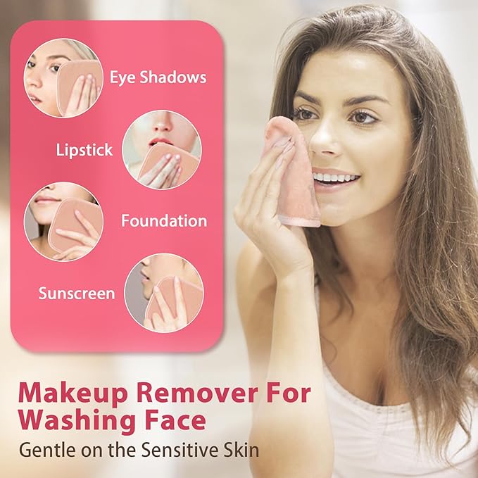 Makeup Remover Cloth, 12 Pack Makeup Remover Pads Microfiber Face Washcloth