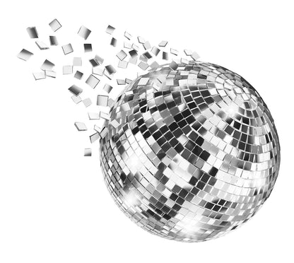 The Dreidel Company Mirror Disco Ball 3" Inch Silver Hanging Ball with Attached String for Hanging, Reflects Light, Party Favor (Pack of 4)