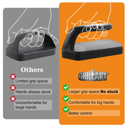 GRILLART Griddle Cleaning Kit for Blackstone, Flat Top Grill Cleaning Kit with Grill Stone, Griddle Scraper, Scouring Pad and Handles, Multifunctional Griddle Accessories for Rusty Grills, Orange