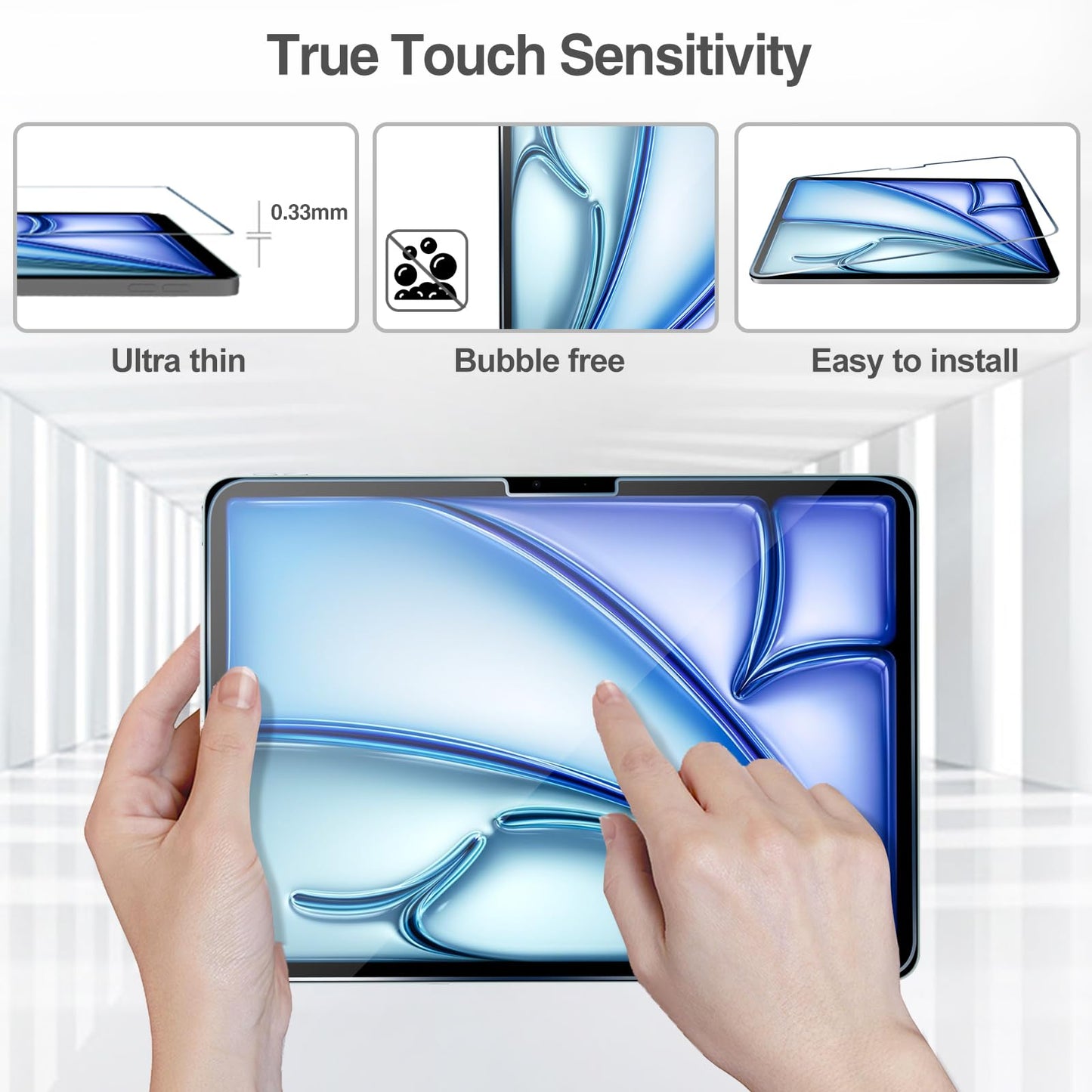ProCase 2 Pack Screen Protector for iPad 9th 8th 7th Generation 10.2 Inch (2021/2020/2019), Tempered Glass Film for A2602 A2603 A2270 A2197 -Clear
