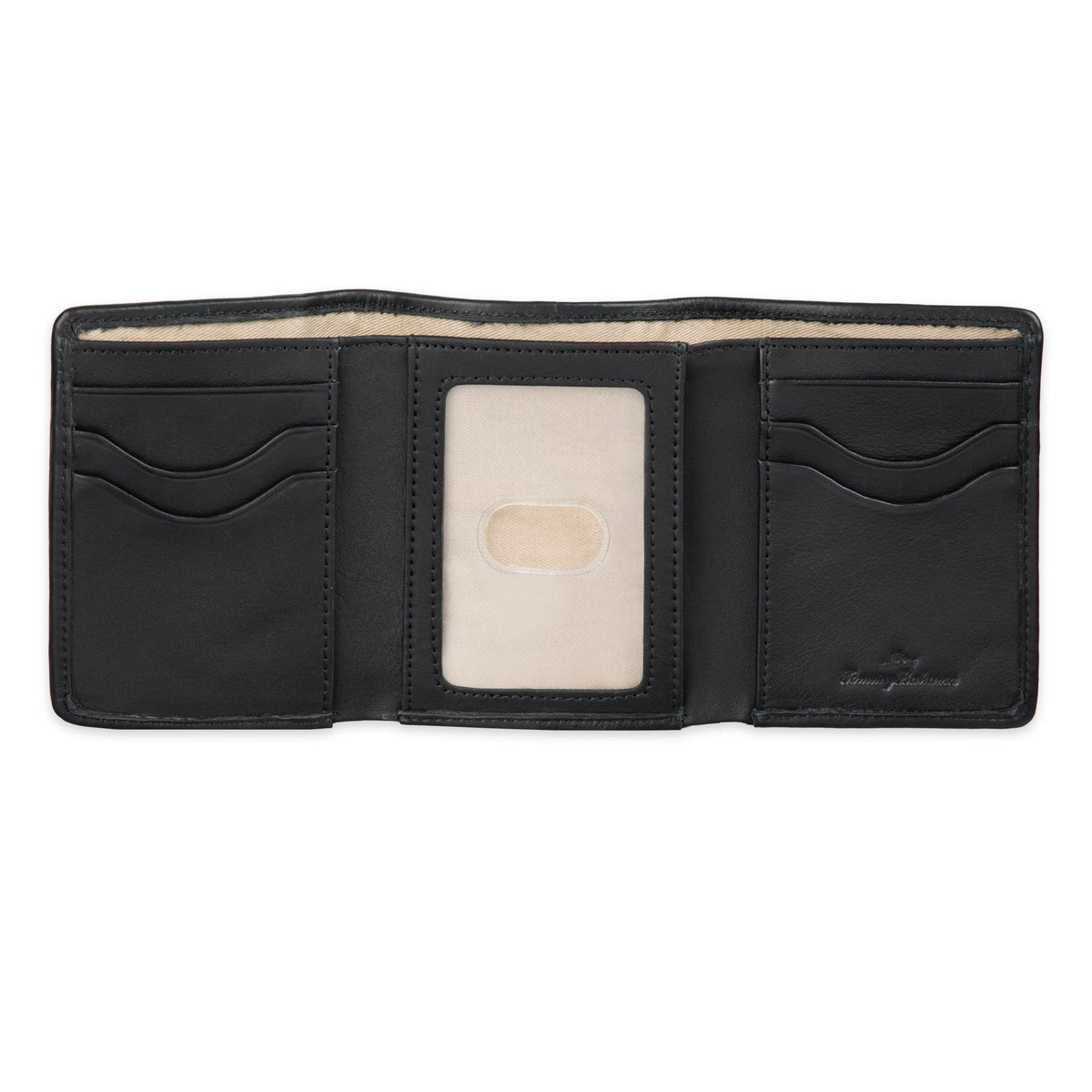 Tommy Bahama Mens Leather Trifold Wallet Black Pebble