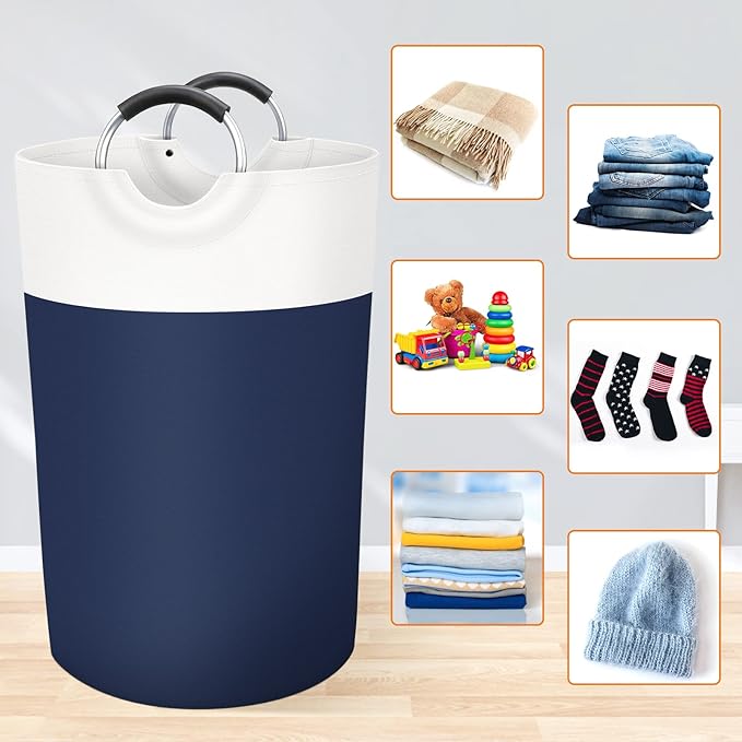 BlissTotes 115L Laundry Basket, Freestanding Laundry Hamper, Collapsible Dirty