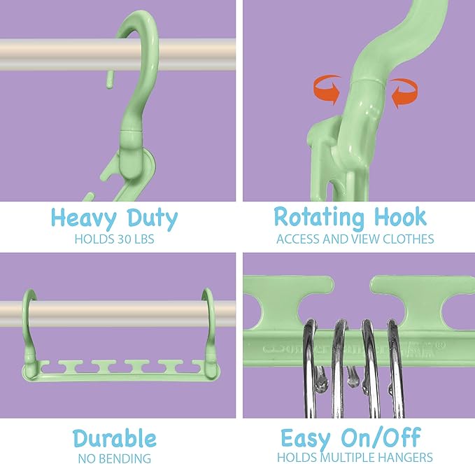 Wonder Hanger Max 10-Pack Space Saving Hangers, Reinforced Hooks Swivels 360°