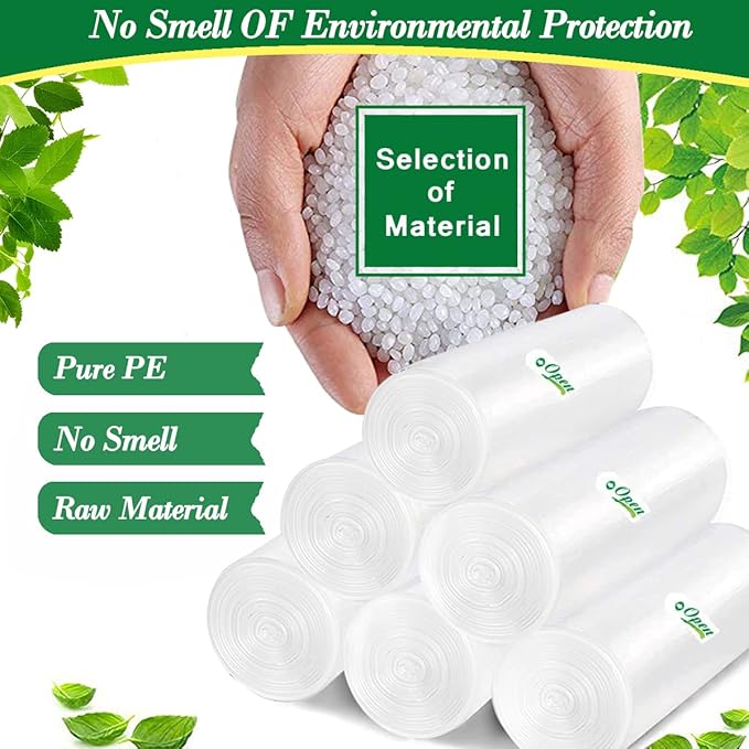 Hommaly 2.6 Gallon 120 pcs Small Clear Trash Bags, Strong 2.5 Gallon Garbage