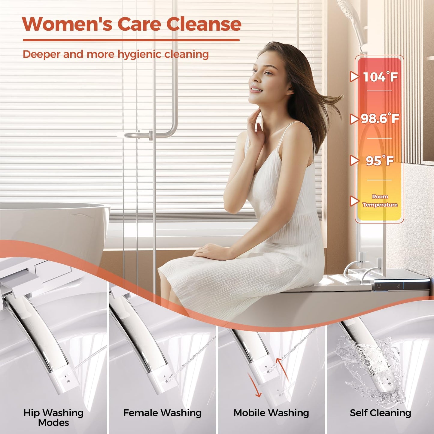 Smart Toilet with Bidet Built in, Japanese Bidet Toilet, for Bathroom, Modern Elongated Toilet with Heated Toilet Seat, Bidet Warm Water, Dryer, Auto Open/Close Lid, Automatic Toilet Flushing