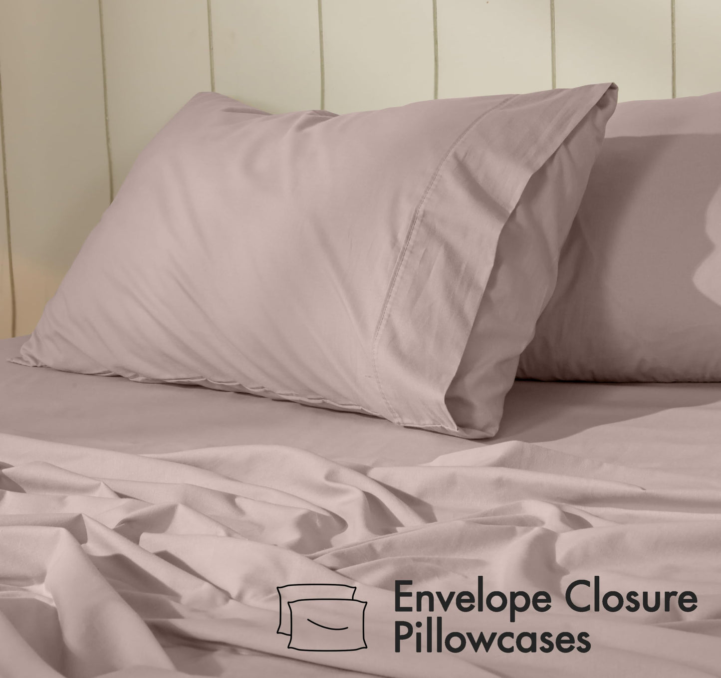 RUVANTI 100% Cotton Percale Sheets Full Size – Crisp Cooling Bed Sheets for Hot Sleepers, Deep Pocket 16”, Soft Breathable & Durable Hotel-Style 4 Piece Set, Warm Mocha
