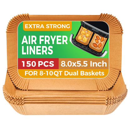 Air Fryer Disposable Paper Liners - 150Pcs 8In Square Parchment Paper Non-Stick Airfryer Basket Liners for Steamer Microwave Oven, Deep Fryer Parts & Accessories