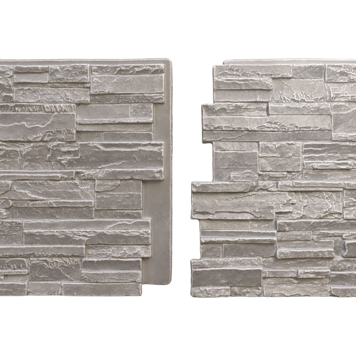 EverStone Cascade Faux Stone Panel, 48 5/8"W x 24 3/4"H x 1 1/4"D, Grey Granite Color