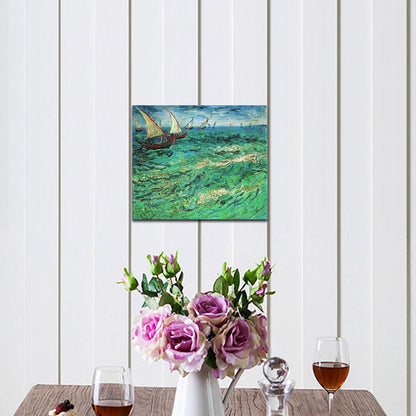 Wieco Art Sailing Boats Large Modern Gallery Wrapped Seascape Giclee Canvas Prints of Van Gogh Famous Oil Paintings Reproduction Pictures on Canvas Wall Art for Living Room Bedroom Home Decorations