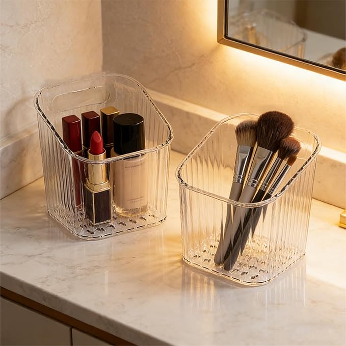 4 Pack Acrylic Wall Mounted Storage Racks, Stackable Cabinet Door Storage