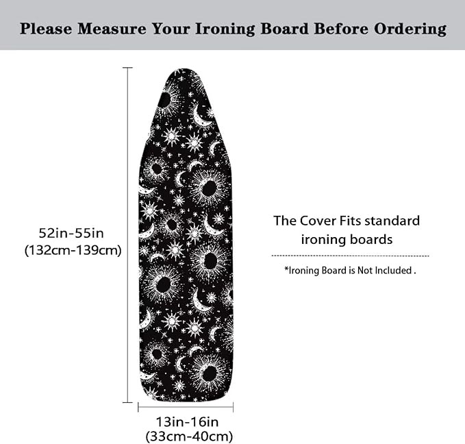 Stretchy Home Ironing Board Cover, Moon Sun Star Print Ironing Board Cover
