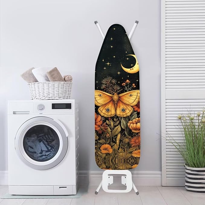Butterfly Starry Sky Steam Ironing Board Cover, Retro Butterfly Flower Cluster