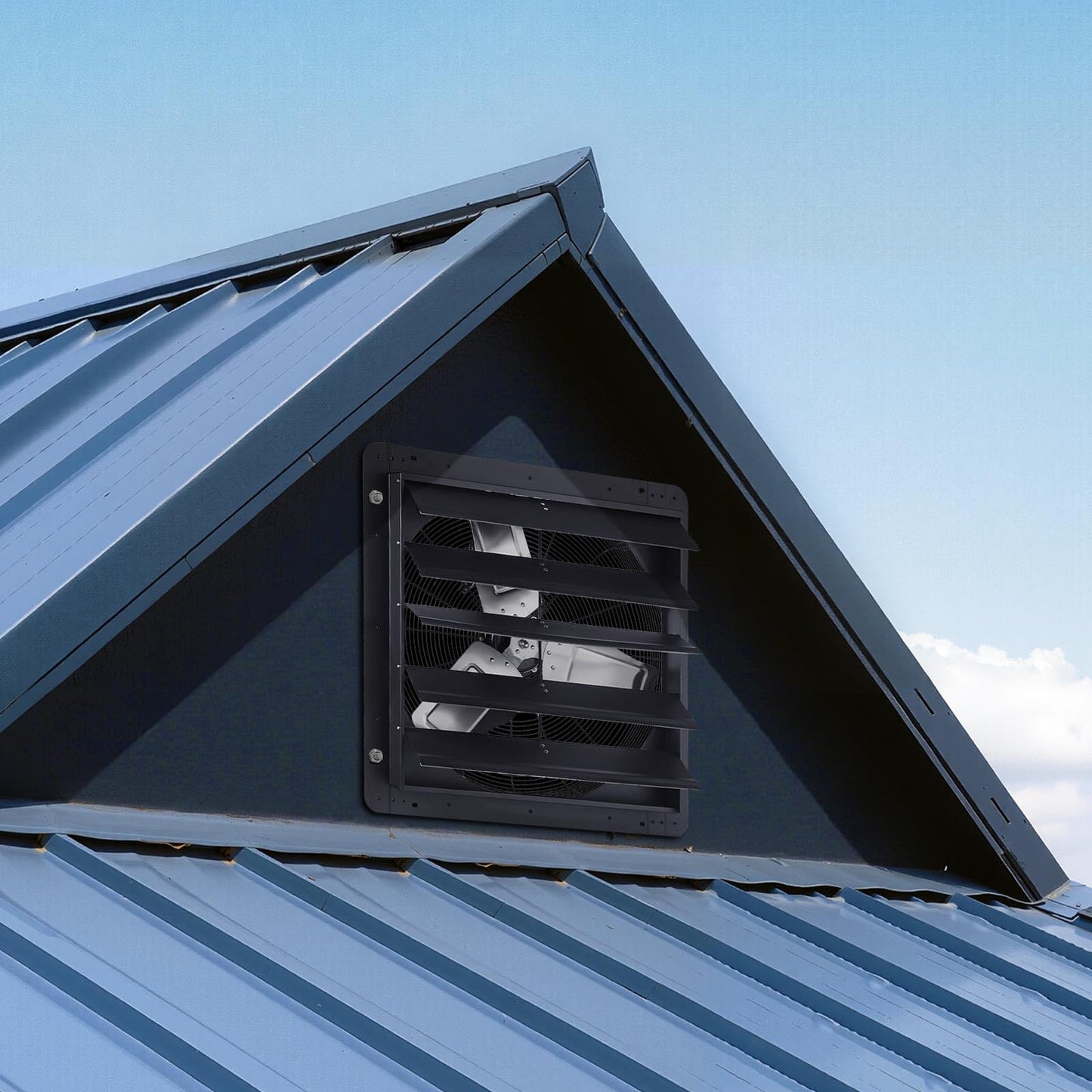 VEVOR 24 inch Exhaust Fan, Wall Mounted Attic Fan with Variable Speed, Temperature & Humidity Controller, 4800 CFM, Automatic Shutter