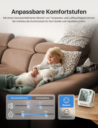 X-Sense Wi-Fi Indoor Hygrometer, Smart Hygrometer Thermometer with Remote Monitoring & App Control, SBS50 Base Station Required, Model STH0A, 3pcs