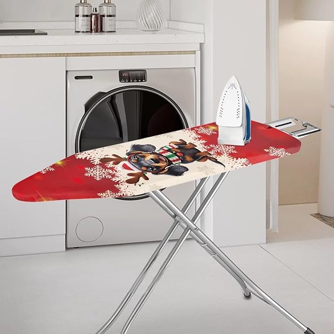 Christmas Theme Household Iron Board Covers Dachshund Snowflake Print Ironing