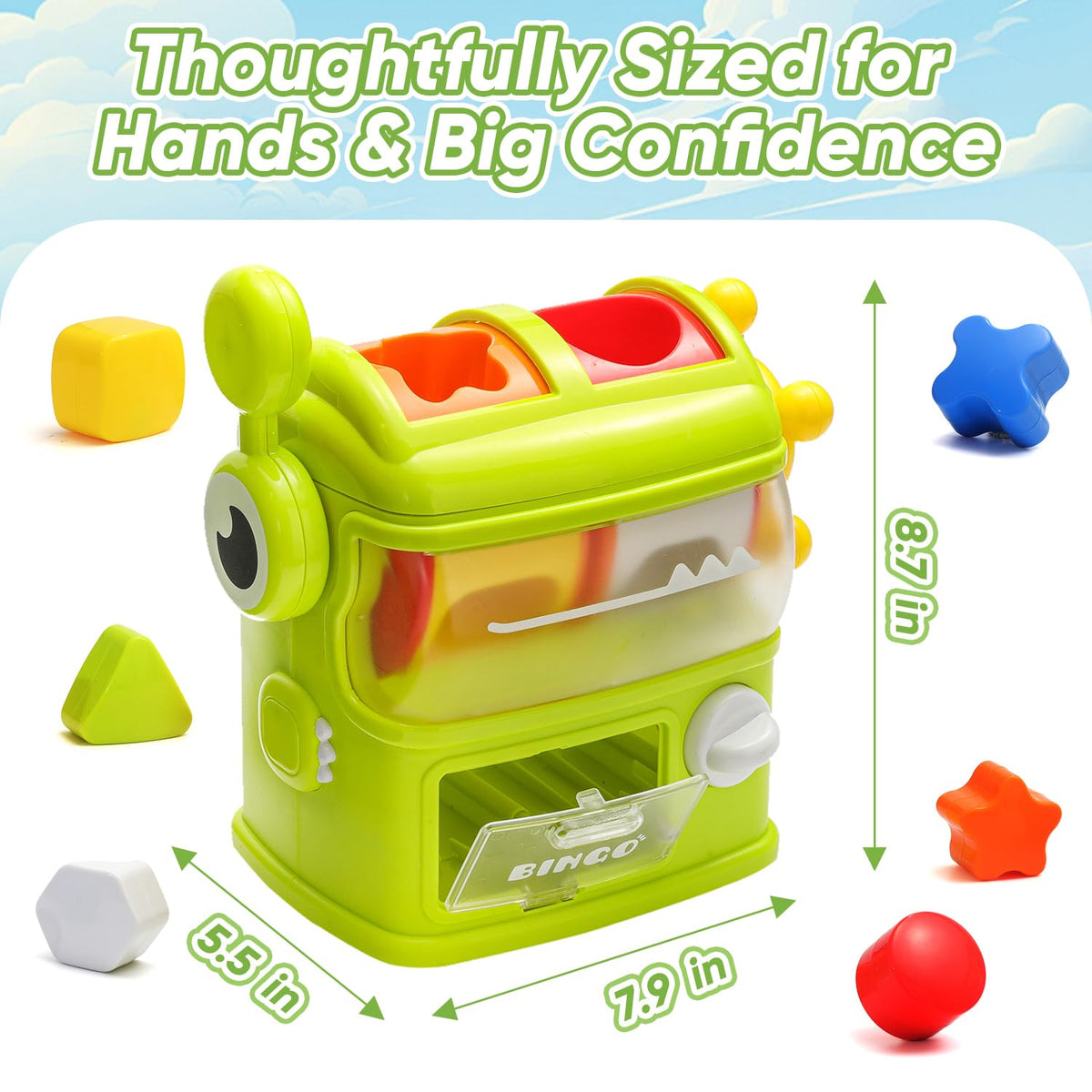 Seozio Shape Sorter Toys for Kids 1 2 3 Years Old, Sensory Montessori Toy