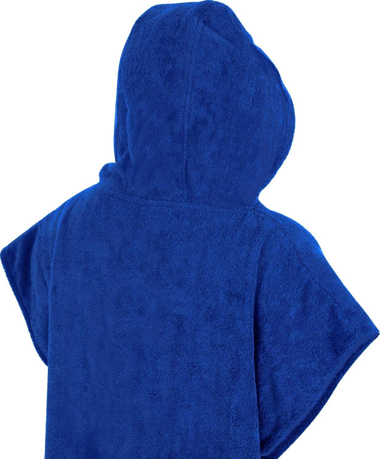 Adore Childrens Hooded 100% Cotton Changing Robe with Pocket Beach Terry Towelling Poncho Towel Swimming Surf (Royal Blue, Age 10-13)