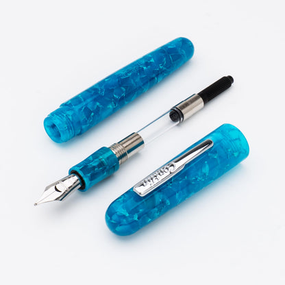 Conklin All American Fountain Pen Turquoise Serenity Special Edition – Stub Nib with Free 15ml Conklin Black Ink Bottle – Calligraphy and Creative Writing Luxury Pen Gift for Collectors and Artists
