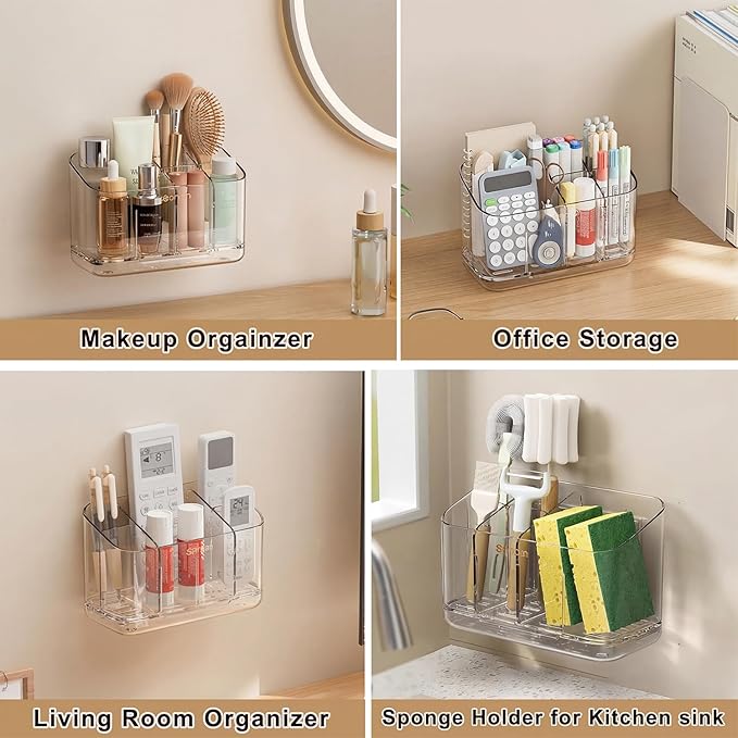 Toothbrush Holder for Bathroom Wall Mounted, 5 Slots Acrylic Toothbrush and