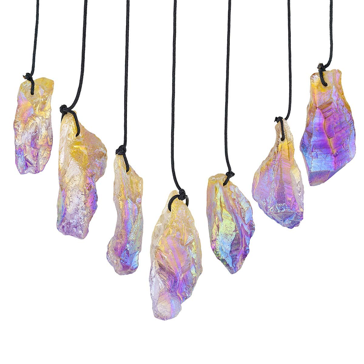 rockcloud Abalone Shell Tree of Life Christmas Ornament with Titanium Coated Crystals Points Pendant Hanging Tree Ornament for Window Wedding Home Decor, Yellow & Purple