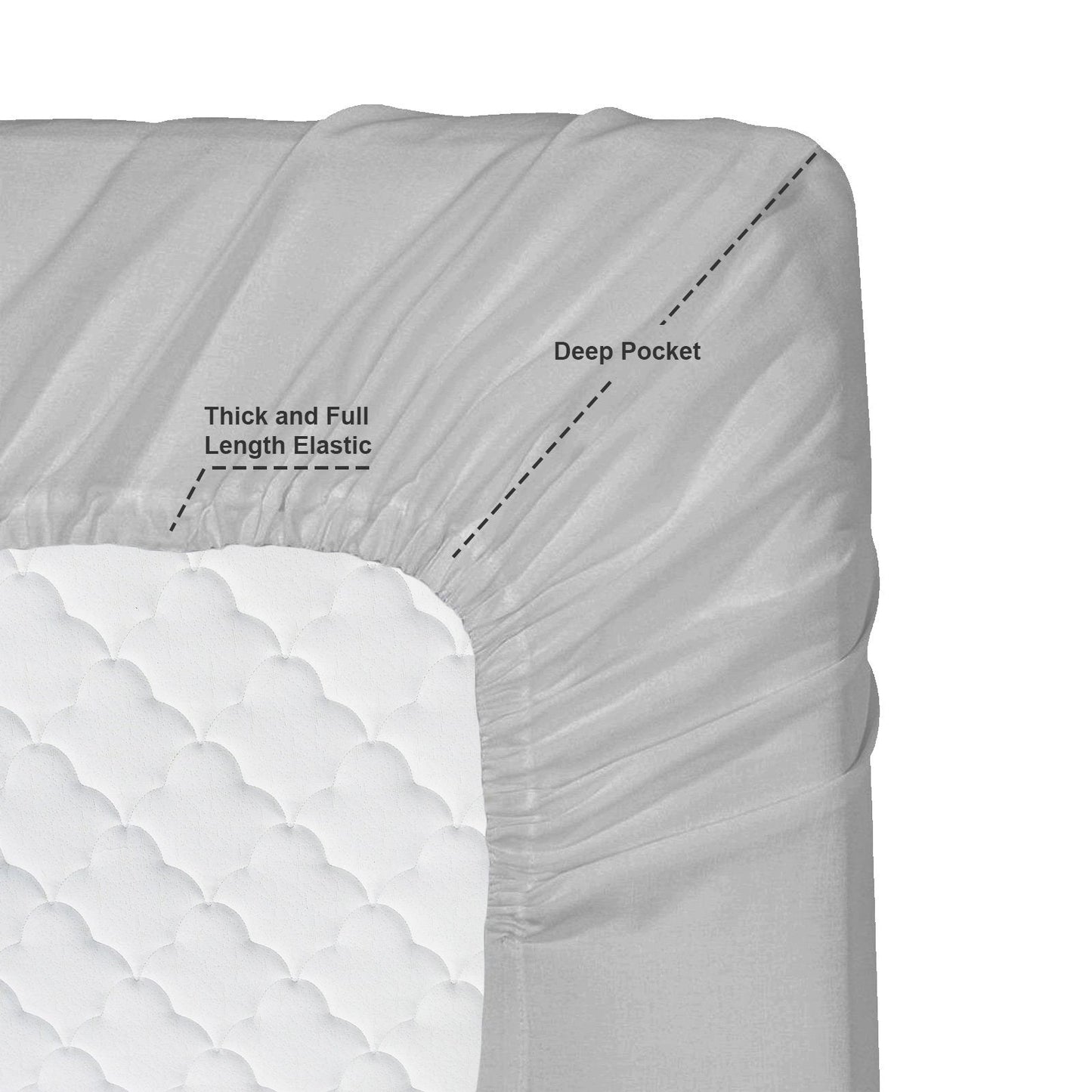 Clara Clark Bed Sheets, Premier 1800 Series 4 Piece Bed Sheet Set, Deep Pocket, Wrinkle, Fade, Stain Resistant, Luxury Soft Bedding Sheets & Pillowcases, Queen, Silver Gray
