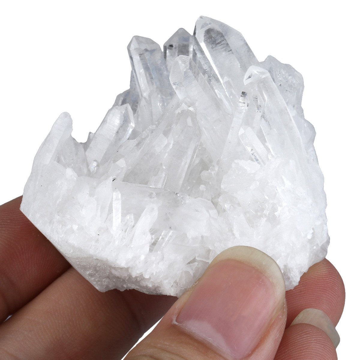 mookaitedecor Natural Clear Quartz Crystal Cluster Mineral Geode Druzy Specimen, 0.15lb-0.29lb
