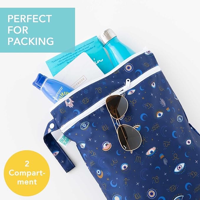 Bumkins Waterproof Wet Dry Bag for Baby, Swim Suit, Cloth Diapers, Pump Parts